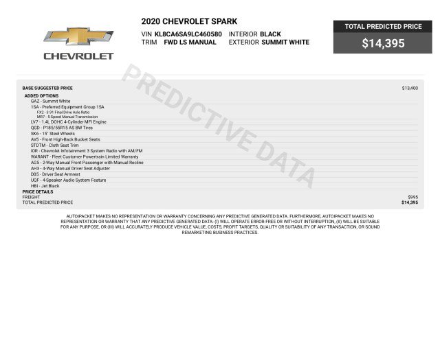 Used 2020 Chevrolet Spark LS FWD image 3