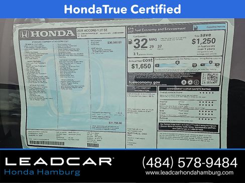 Certified 2025 Honda Accord SE image 24