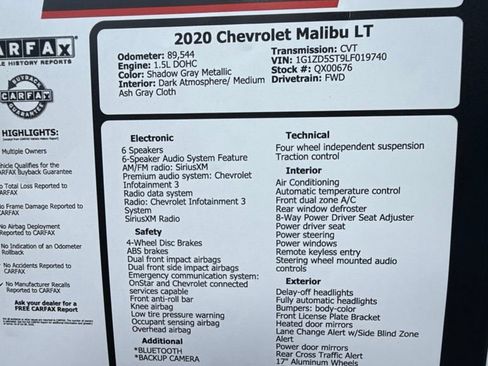 Used 2020 Chevrolet Malibu LT FWD image 11
