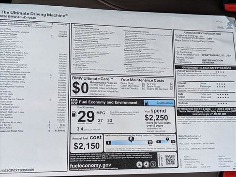 New 2026 BMW X3 xDrive30 AWD/4WD image 18