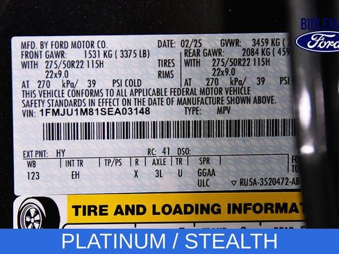 Used 2025 Ford Expedition Platinum w/ Stealth Appearance Package AWD/4WD image 15