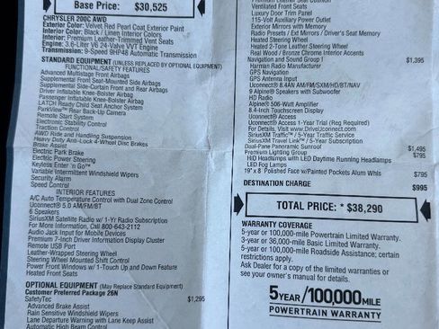 Used 2015 Chrysler 200 C w/ Navigation & Sound Group I image 72