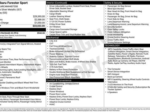Used 2021 Subaru Forester Sport w/ Popular Package #2 AWD/4WD image 6