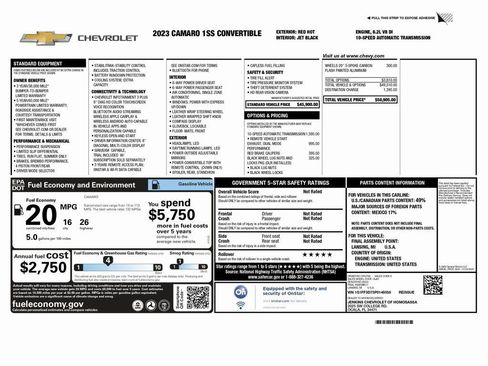 Used 2023 Chevrolet Camaro SS RWD image 2