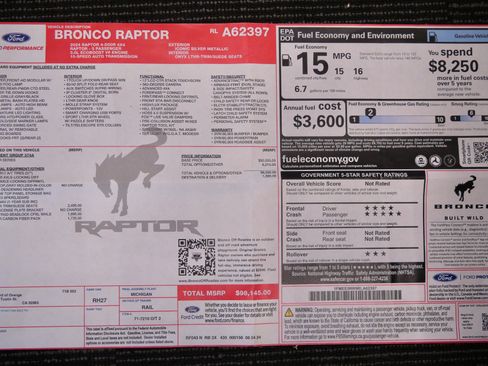 Used 2024 Ford Bronco Raptor w/ Interior Carbon Fiber Pack 6 AWD/4WD image 22