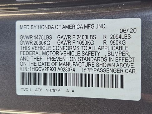 Certified 2020 Honda Accord Touring image 34