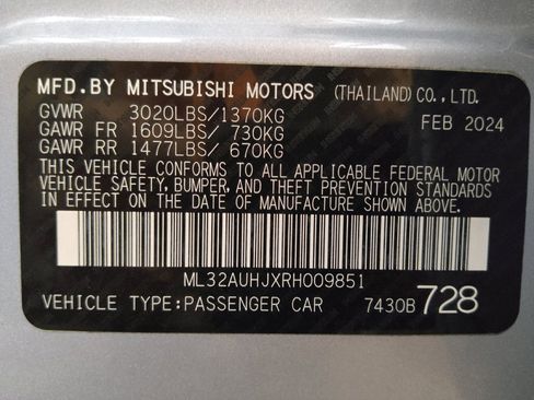 Used 2024 Mitsubishi Mirage ES FWD image 33