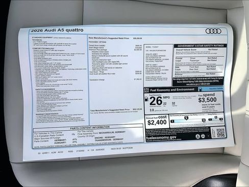 New 2026 Audi A5 2.0T Premium Plus AWD/4WD image 13