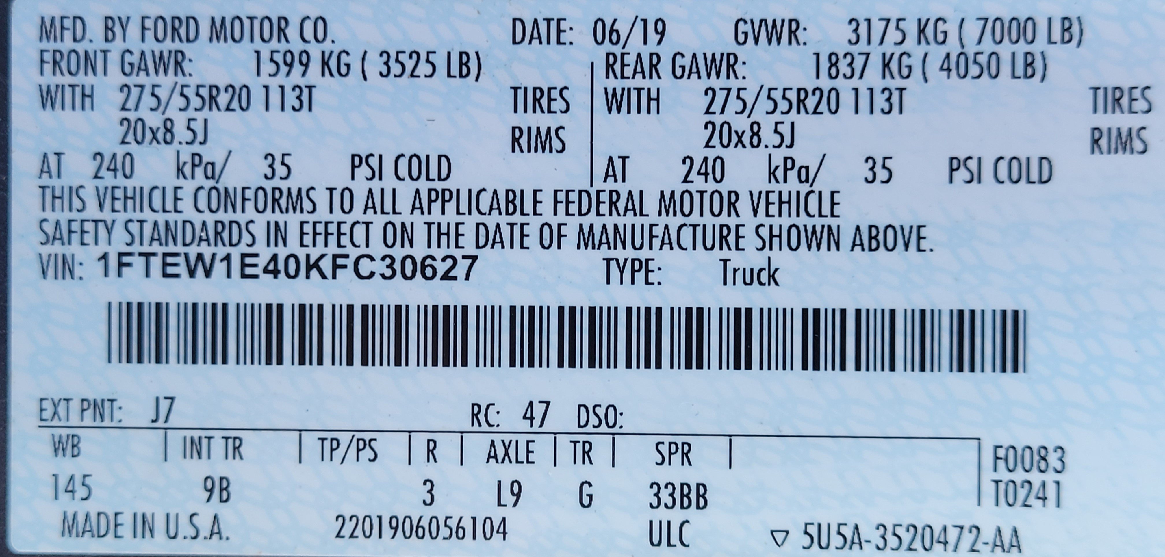 Used 2019 Ford F150 Platinum w/ Equipment Group 701A Luxury AWD/4WD image 10