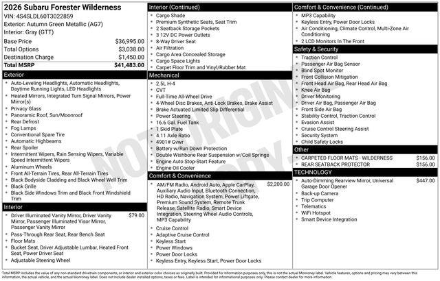 Certified 2026 Subaru Forester Wilderness AWD/4WD image 5