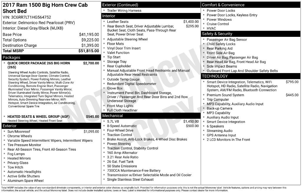 Certified 2017 RAM 1500 Big Horn AWD/4WD image 7