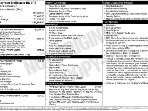 Used 2023 Chevrolet TrailBlazer RS w/ Sun and Liftgate Package AWD/4WD image 21