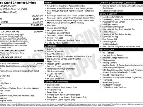 New 2025 Jeep Grand Cherokee Limited w/ Luxury Tech Group II RWD image 43