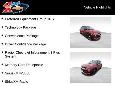 Certified 2021 Chevrolet TrailBlazer RS w/ Technology Package image 2
