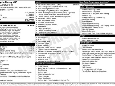 New 2026 Toyota Camry XSE w/ Premium Plus Package FWD image 16