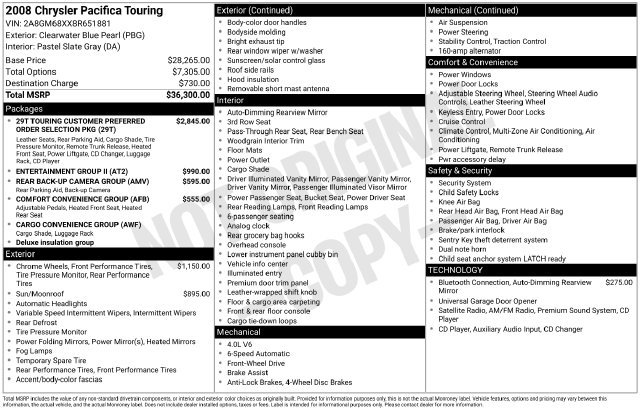 Used 2008 Chrysler Pacifica Touring FWD image 3