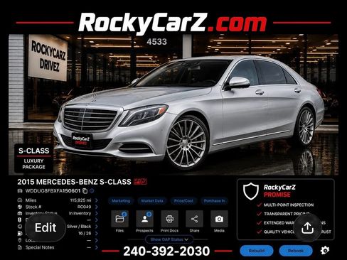 Used 2015 Mercedes-Benz S 550 4MATIC Sedan w/ Premium 1 Package image 1