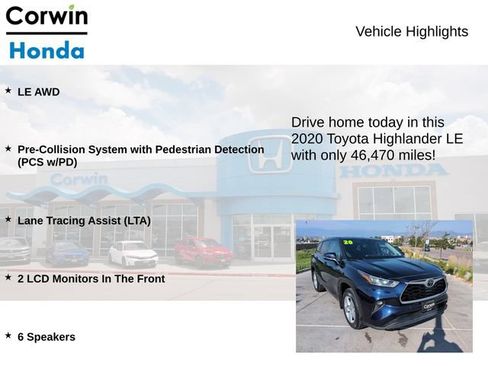 Used 2020 Toyota Highlander LE AWD/4WD image 6