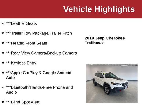 Used 2019 Jeep Cherokee Trailhawk w/ Cold Weather Group AWD/4WD image 10