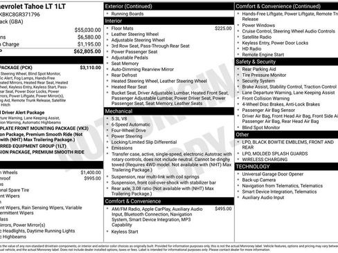 Used 2016 Chevrolet Tahoe LT w/ Luxury Package AWD/4WD image 44