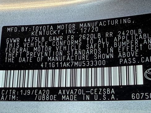 Used 2021 Toyota Camry SE FWD image 12