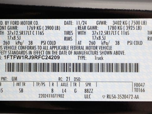 Used 2024 Ford F150 Raptor w/ Equipment Group 803A Raptor R image 66