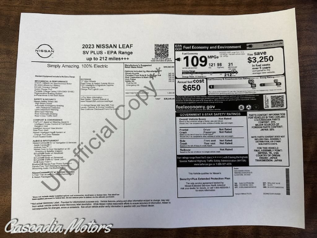 Used 2023 Nissan Leaf SV Plus FWD image 3