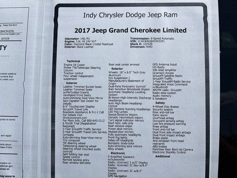 Used 2017 Jeep Grand Cherokee Limited w/ Luxury Group II RWD image 21