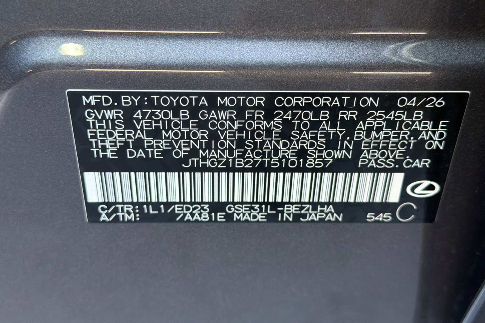 Used 2026 Lexus IS 350 F Sport w/ Accessory Package Z1 RWD image 44