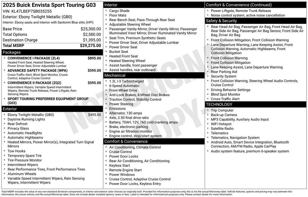 Used 2025 Buick Envista Sport Touring w/ Convenience I Package FWD image 2