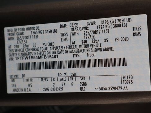 Used 2021 Ford F150 XL w/ Equipment Group 101A High image 54