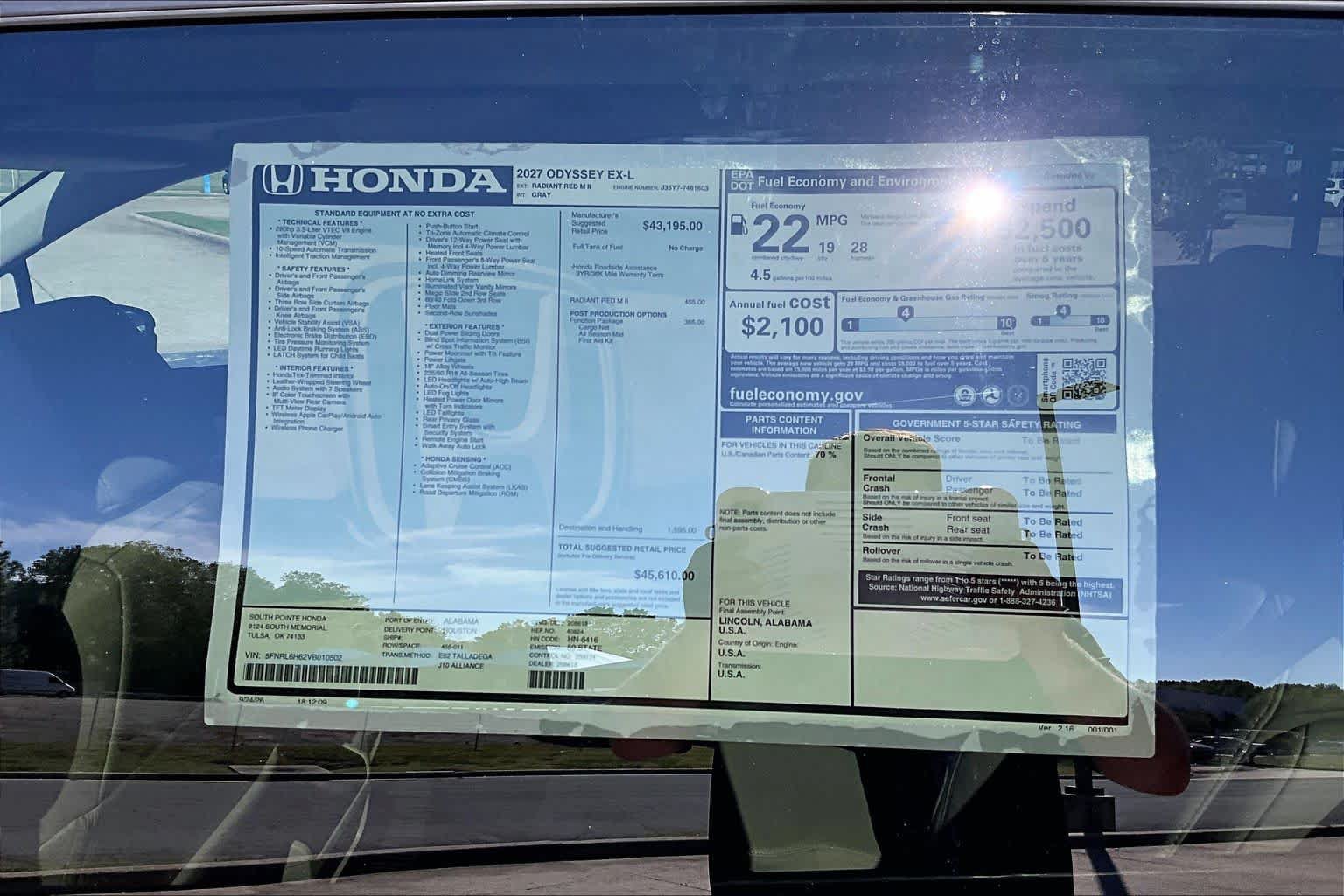 New 2027 Honda Odyssey EX-L image 22