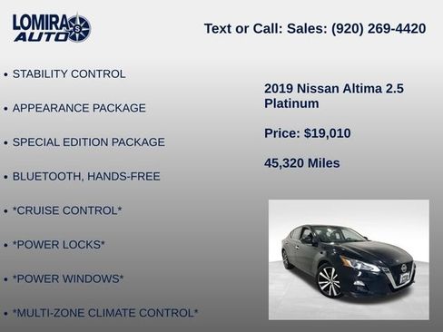 Used 2019 Nissan Altima 2.5 Platinum AWD/4WD image 8