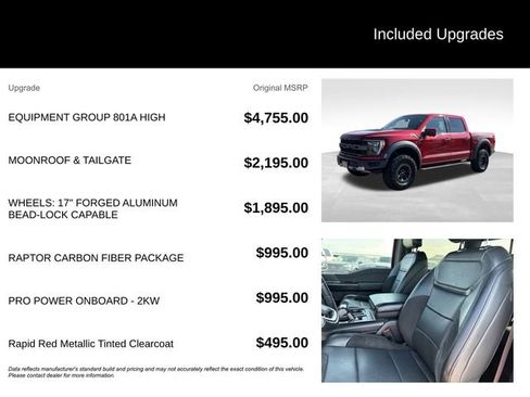 Used 2022 Ford F150 Raptor w/ Equipment Group 801A High AWD/4WD image 5