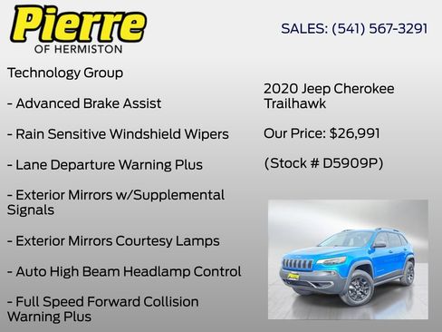 Used 2020 Jeep Cherokee Trailhawk w/ Technology Group AWD/4WD image 12