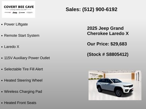 New 2025 Jeep Grand Cherokee Laredo X w/ Luxury Tech Group I RWD image 21