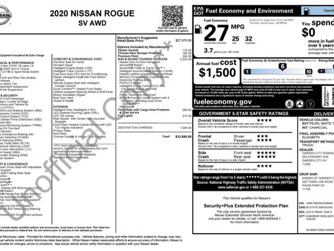Used 2020 Nissan Rogue SV w/ Sun & Sound Touring Package AWD/4WD image 2