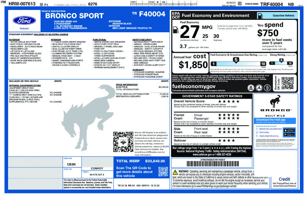 New 2026 Ford Bronco Sport Big Bend AWD/4WD image 6