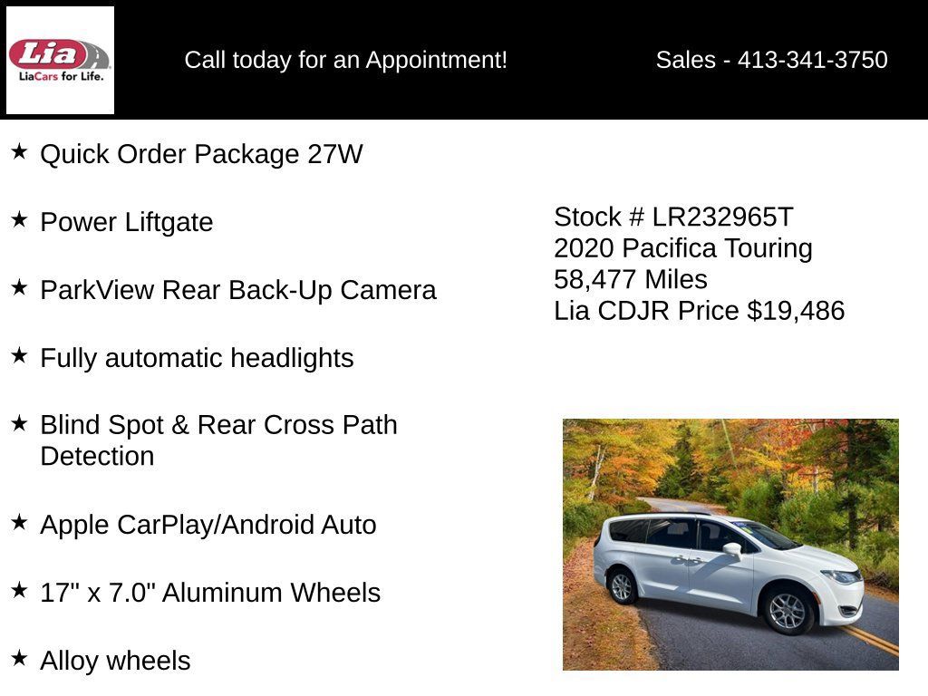 Certified 2020 Chrysler Pacifica Touring FWD image 6