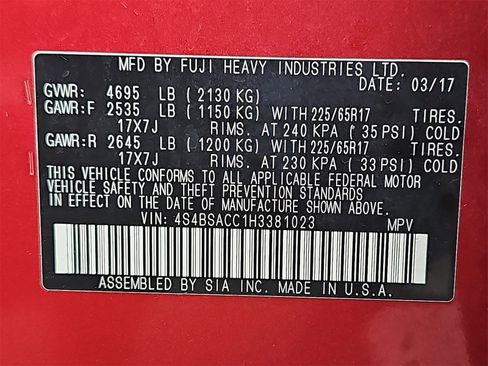 Used 2017 Subaru Outback 2.5i Premium image 38