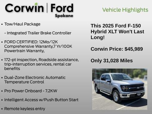 Used 2025 Ford F150 XLT w/ Equipment Group 302A MID AWD/4WD image 19