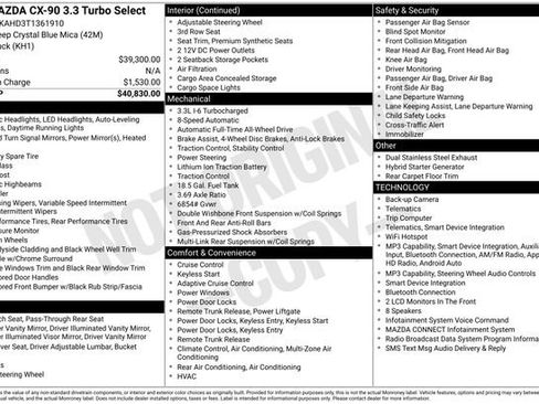 Certified 2026 MAZDA CX-90 3.3 Turbo w/ Select Package AWD/4WD image 29