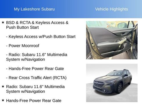 Certified 2025 Subaru Outback Premium image 7