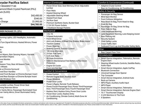Used 2025 Chrysler Pacifica Select FWD image 5