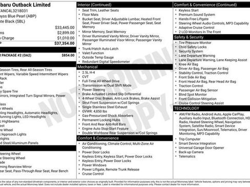 Used 2020 Subaru Outback Limited w/ Popular Package #2 image 30