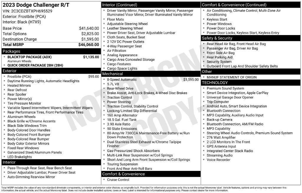 Used 2023 Dodge Challenger R/T w/ Blacktop Package RWD image 6