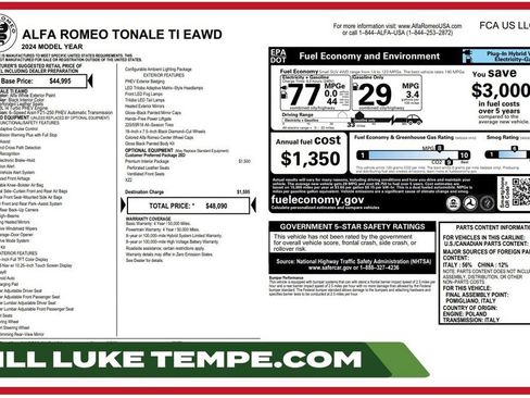 Used 2024 Alfa Romeo Tonale Ti w/ Premium Interior Package AWD/4WD image 1