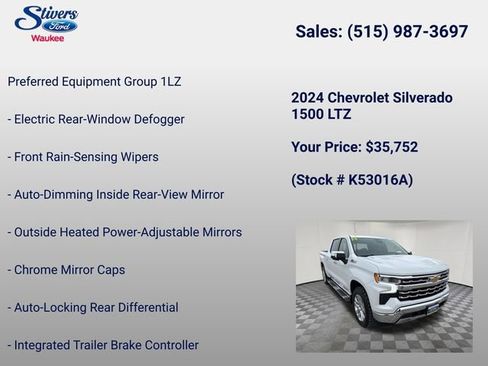 Used 2024 Chevrolet Silverado 1500 LTZ w/ LTZ Premium Package AWD/4WD image 22