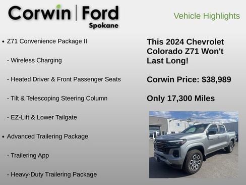 Used 2024 Chevrolet Colorado Z71 w/ Z71 Convenience Package 2 AWD/4WD image 12