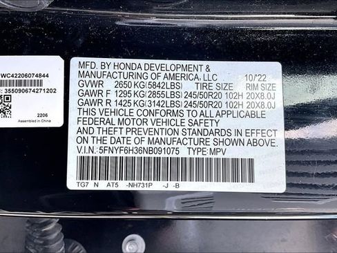 Used 2022 Honda Pilot Sport image 16